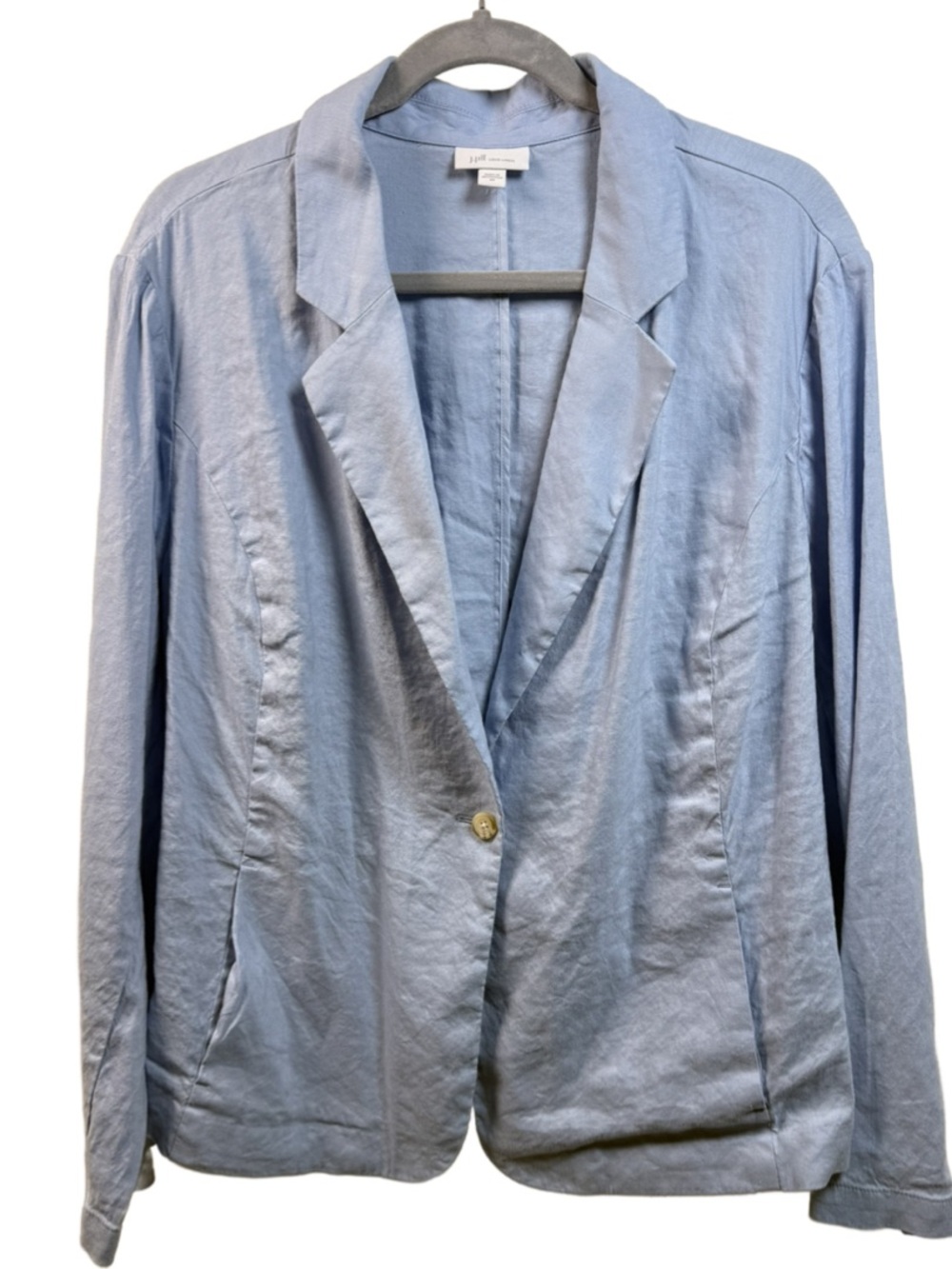 J. Jill Light Blue Linen Relaxed Blazer
